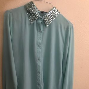 Embellished Collar Shirt